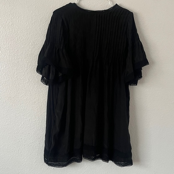 Natalie Martin Black V Neck Short Sleeve Silk Mini Dress Size Small - Picture 6 of 6